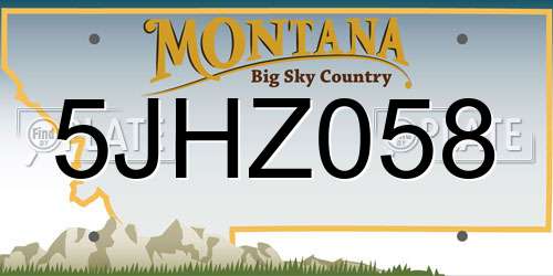 5JHZ058 Montana License Plate