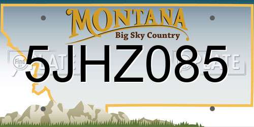 5JHZ085 Montana License Plate