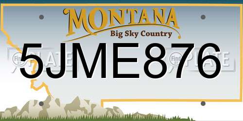 5JME876 Montana License Plate