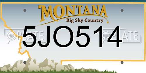 5JO514 Montana License Plate