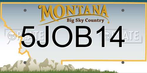 5JOB14 Montana License Plate