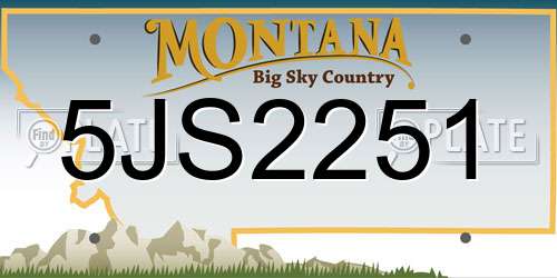 5JS2251 Montana License Plate