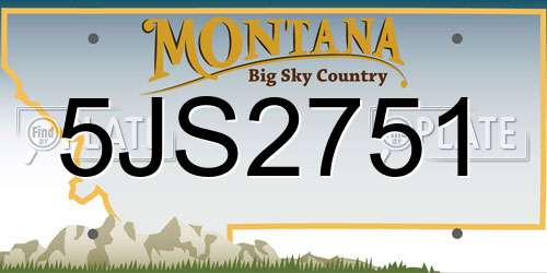 5JS2751 Montana License Plate