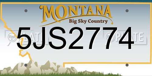 5JS2774 Montana License Plate