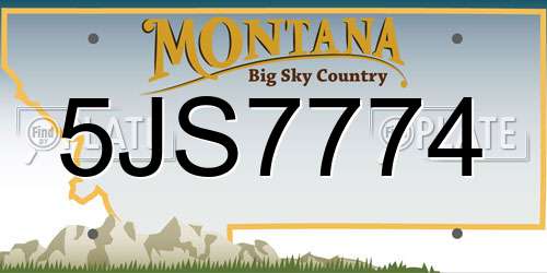 5JS7774 Montana License Plate