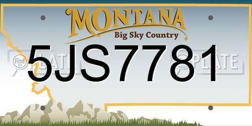 5JS7781 Montana License Plate