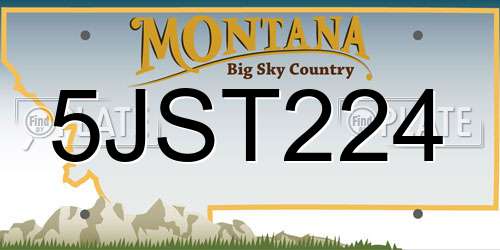 5JST224 Montana License Plate