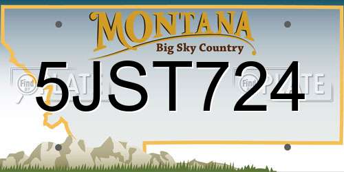 5JST724 Montana License Plate