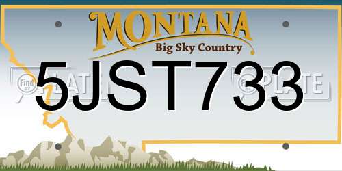 5JST733 Montana License Plate