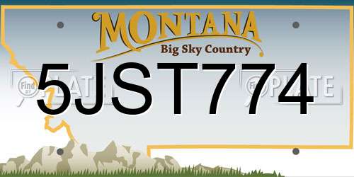 5JST774 Montana License Plate