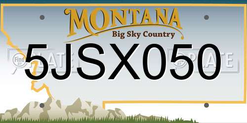 5JSX050 Montana License Plate