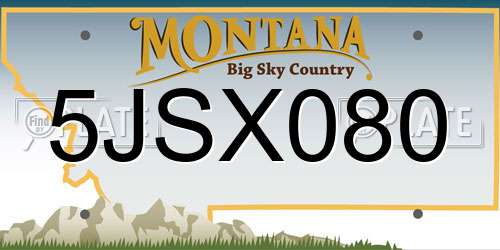 5JSX080 Montana License Plate