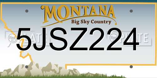 5JSZ224 Montana License Plate