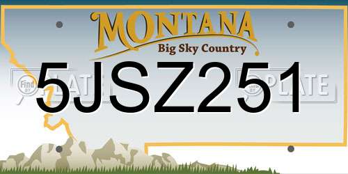 5JSZ251 Montana License Plate