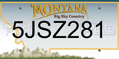 5JSZ281 Montana License Plate