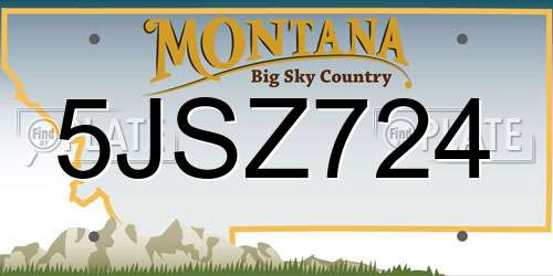 5JSZ724 Montana License Plate