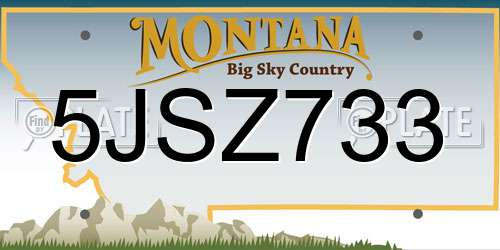 5JSZ733 Montana License Plate