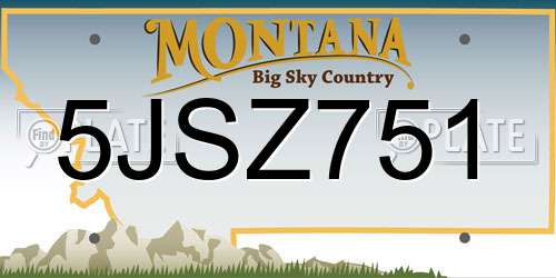 5JSZ751 Montana License Plate