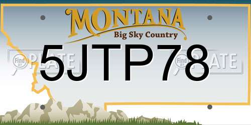5JTP78 Montana License Plate