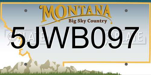 5JWB097 Montana License Plate