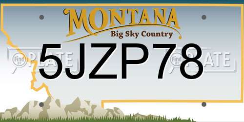 5JZP78 Montana License Plate