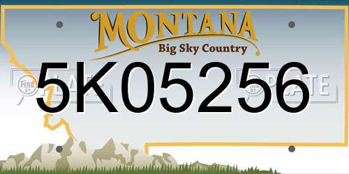 5K05256 Montana License Plate