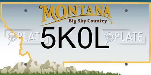 5K0L Montana License Plate