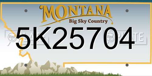 5K25704 Montana License Plate