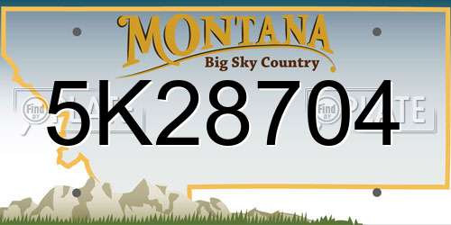 5K28704 Montana License Plate