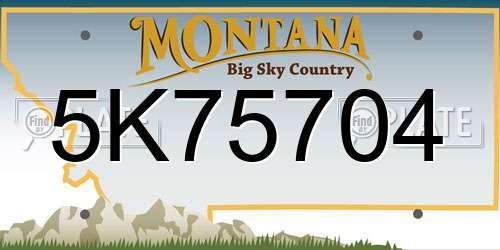 5K75704 Montana License Plate
