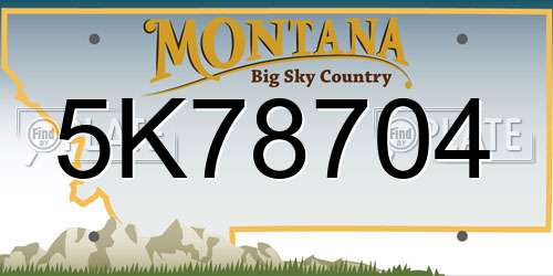5K78704 Montana License Plate