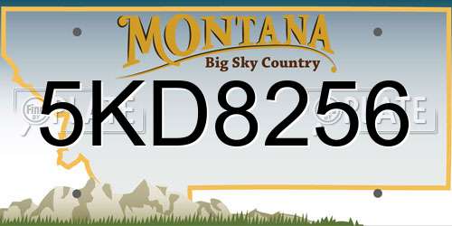 5KD8256 Montana License Plate