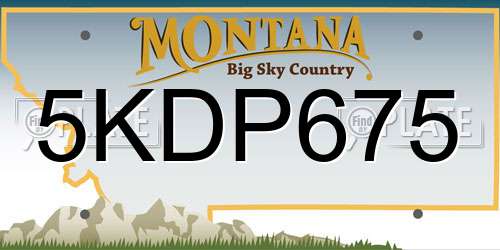 5KDP675 Montana License Plate