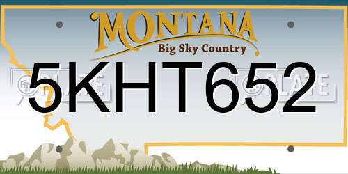 5KHT652 Montana License Plate