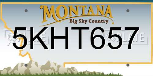 5KHT657 Montana License Plate