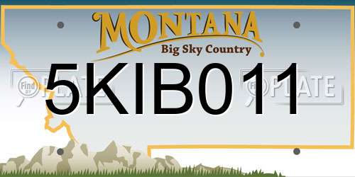 5KIB011 Montana License Plate