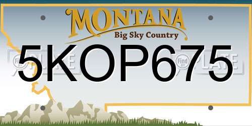 5KOP675 Montana License Plate