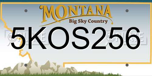 5KOS256 Montana License Plate