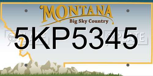 5KP5345 Montana License Plate