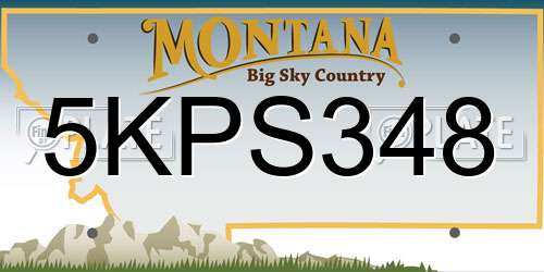 5KPS348 Montana License Plate