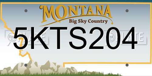 5KTS204 Montana License Plate
