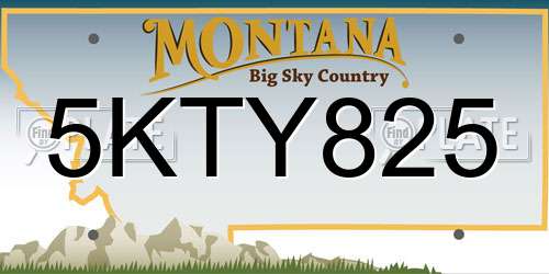 5KTY825 Montana License Plate
