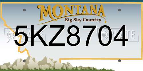 5KZ8704 Montana License Plate
