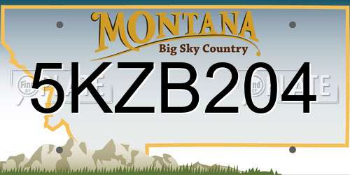 5KZB204 Montana License Plate
