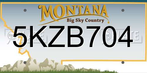 5KZB704 Montana License Plate