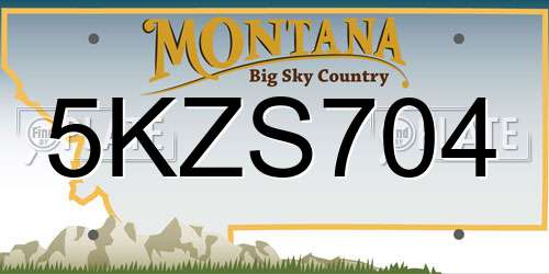 5KZS704 Montana License Plate