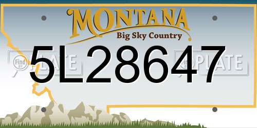 5L28647 Montana License Plate