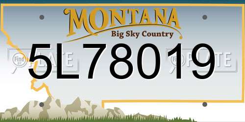 5L78019 Montana License Plate