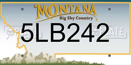 5LB242 Montana License Plate
