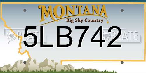 5LB742 Montana License Plate